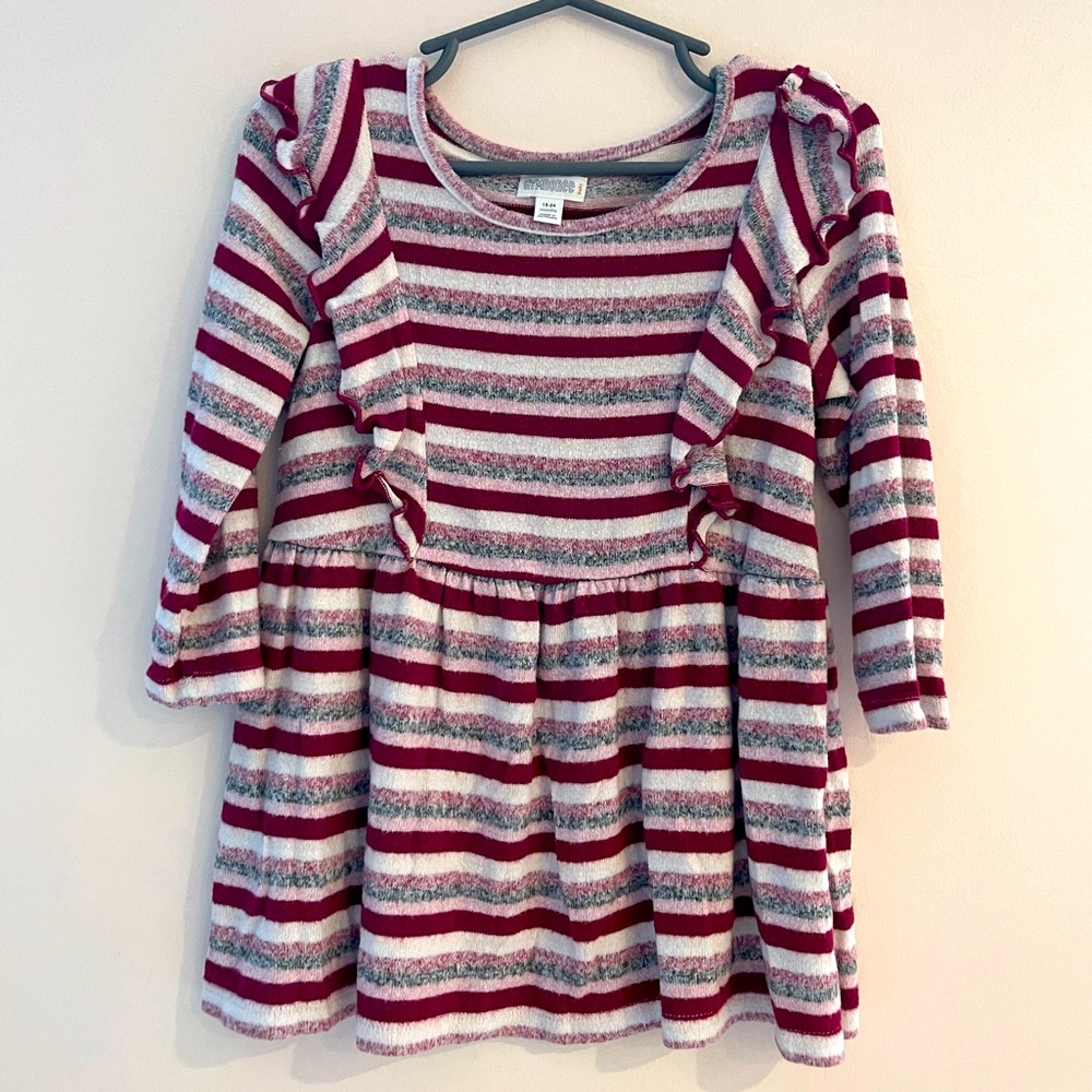 Gymboree Striped Ruffle Long Sleeve Dress